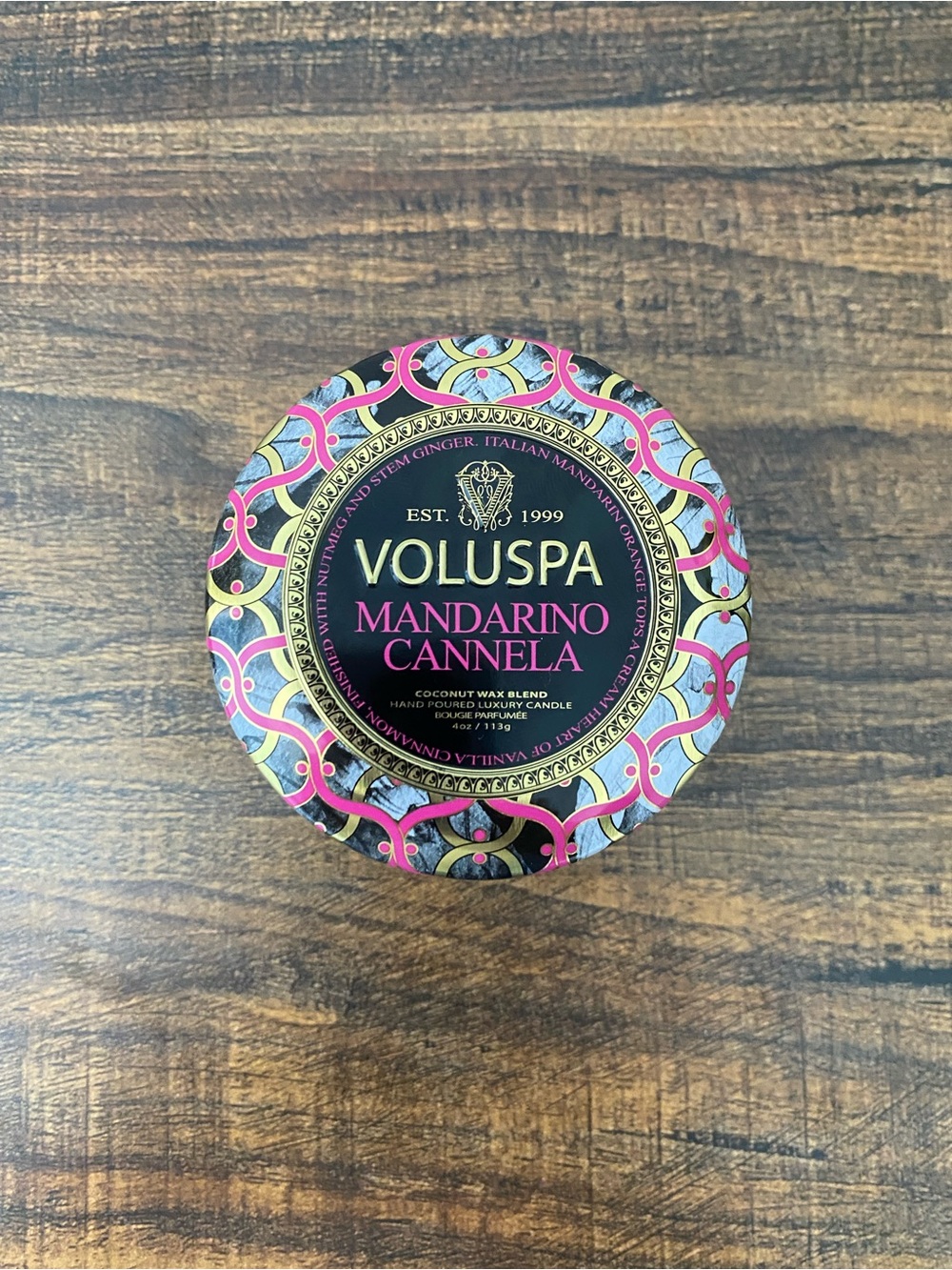 Voluspa Mandarino Cannela Petite Decorative Tin 4 oz